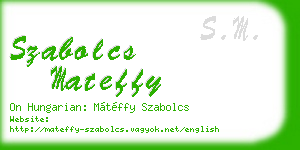 szabolcs mateffy business card
