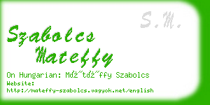 szabolcs mateffy business card